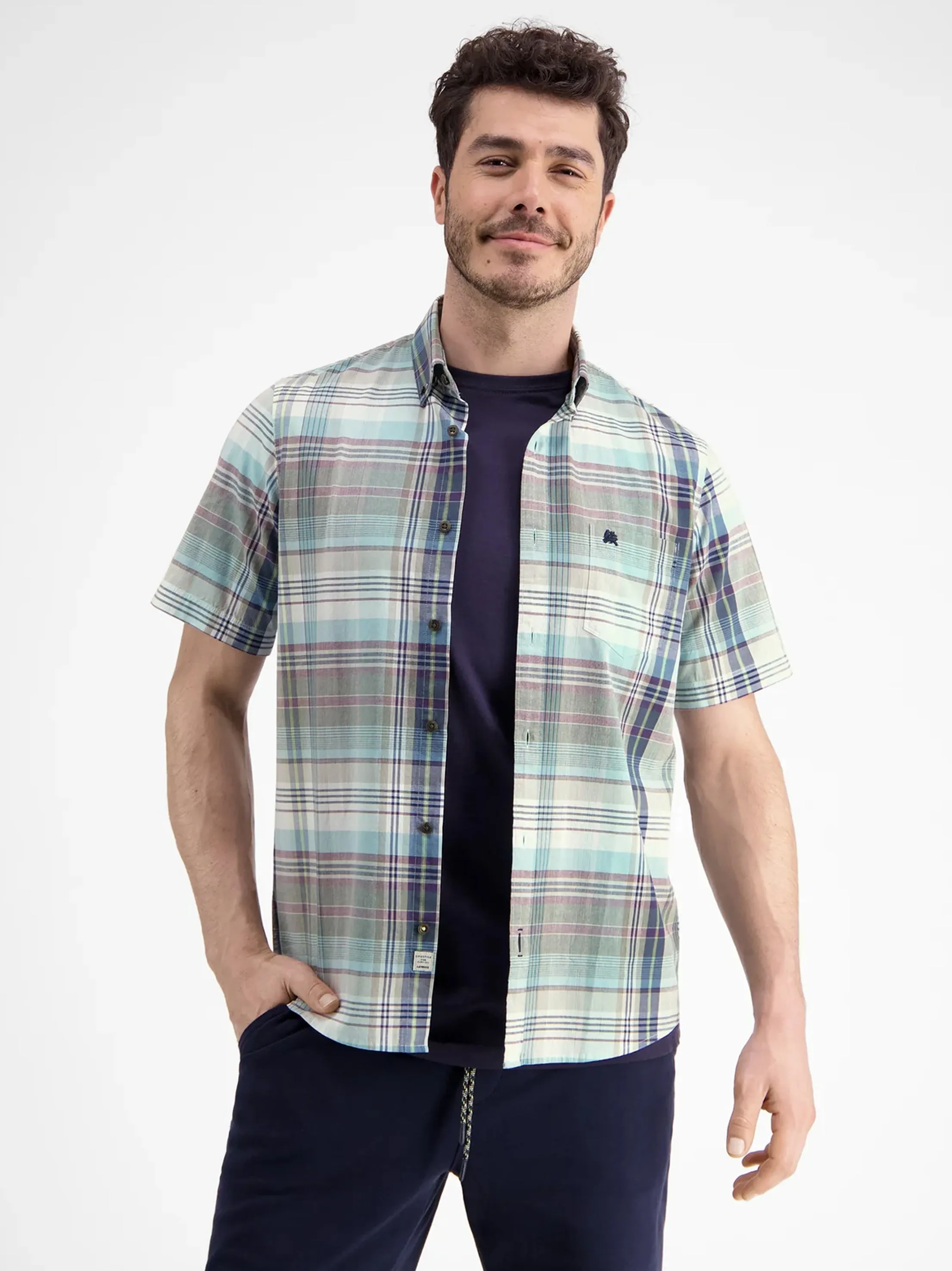 Chemise à carreaux pour homme, multicolore