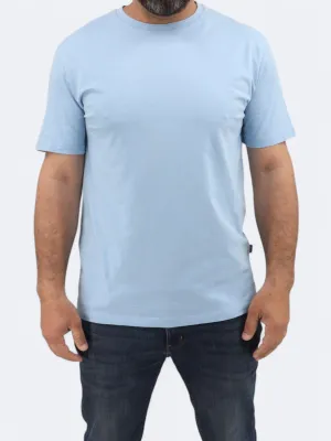 T-shirt uni pour homme, Bleu