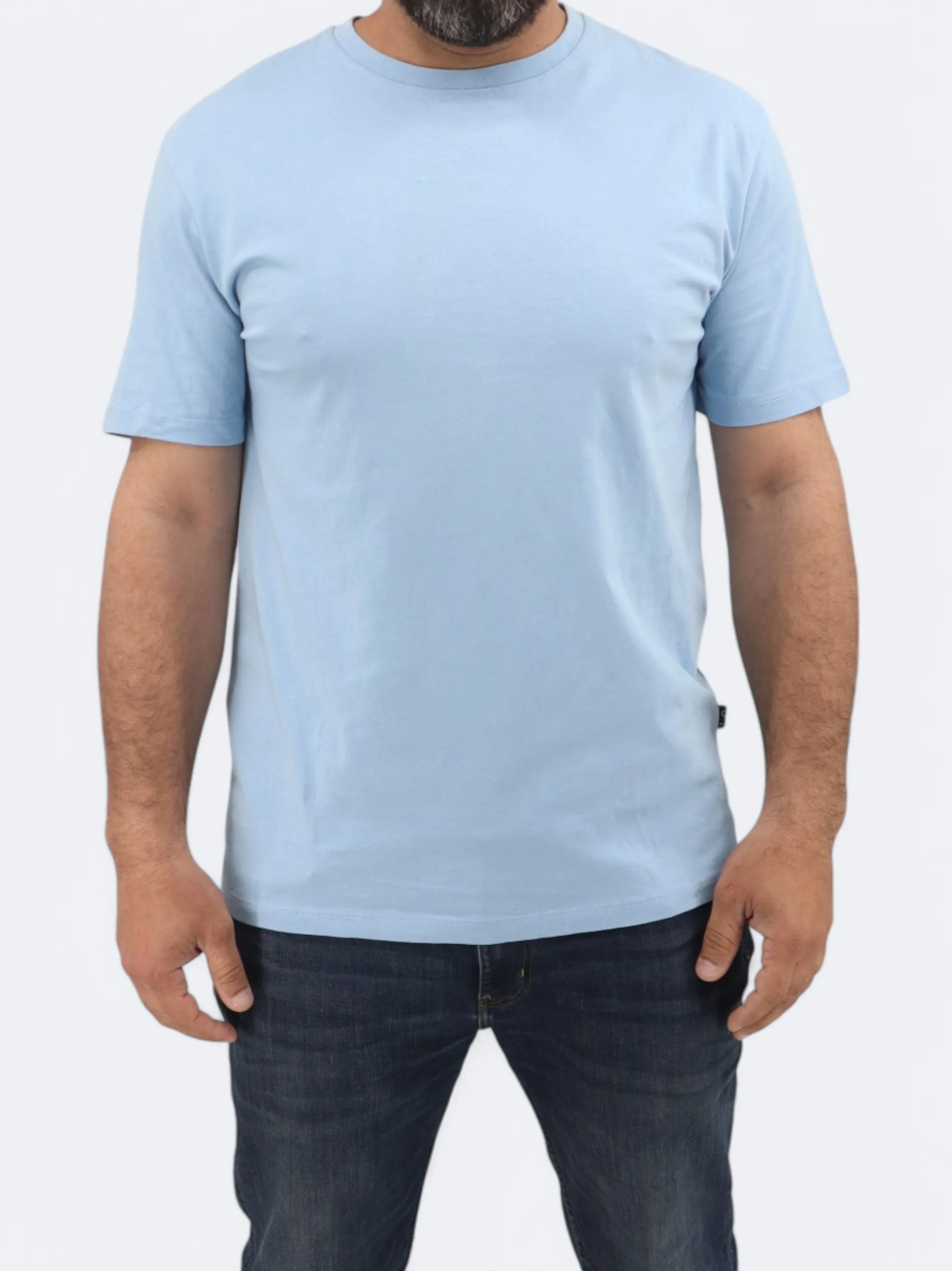 T-shirt uni pour homme, Bleu
