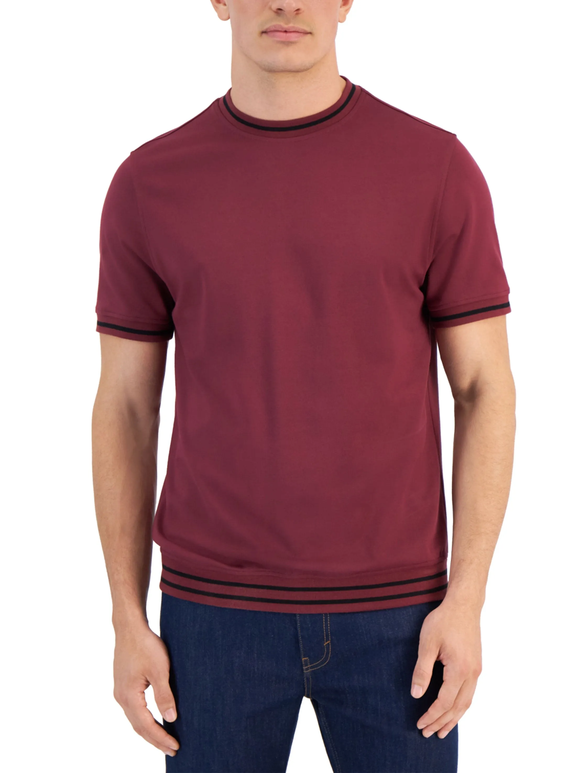 T-shirt uni pour homme, Bordeaux