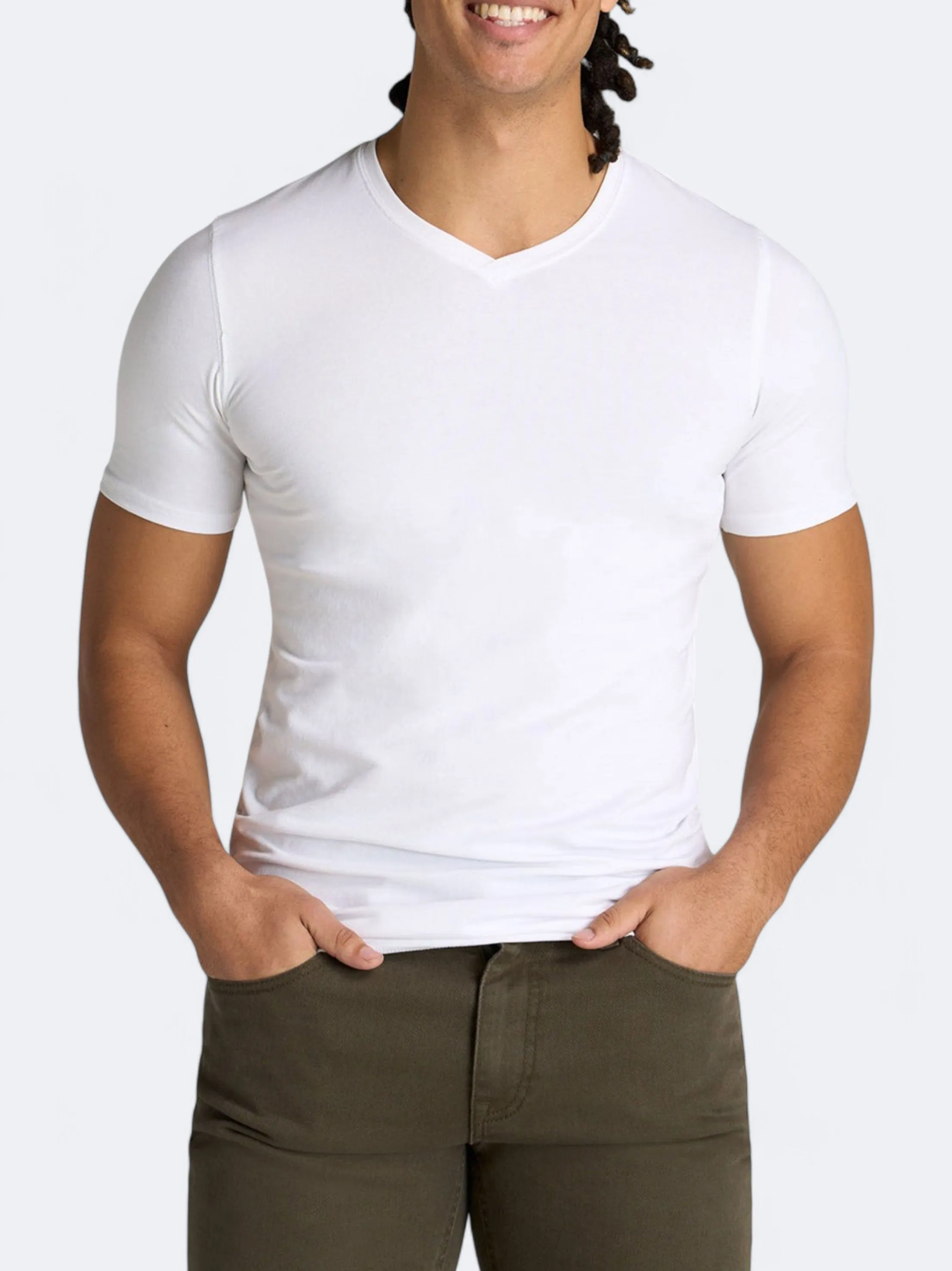 T-shirt uni pour homme, Blanc