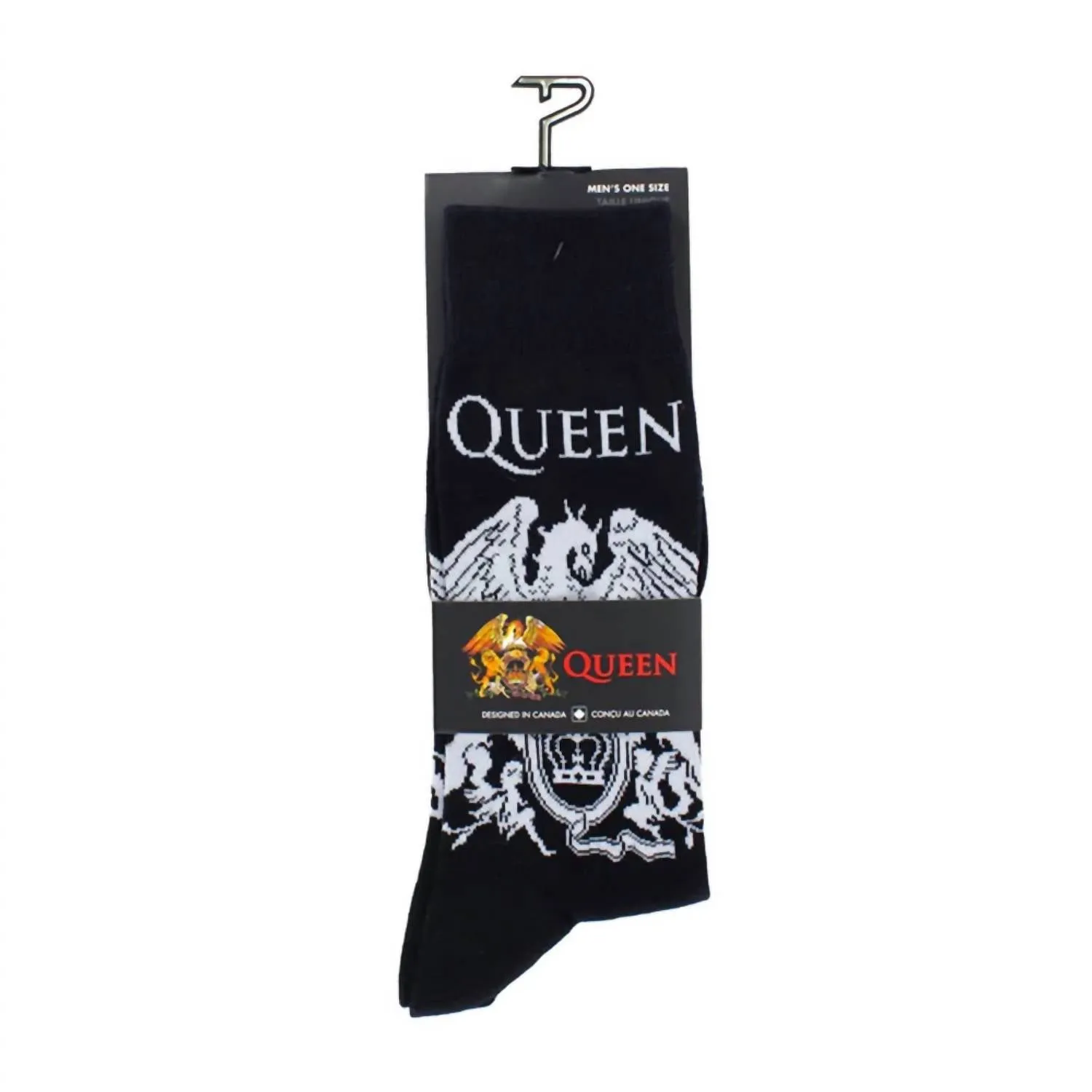 Chaussette Queen blanche à motif en noir pour homme
