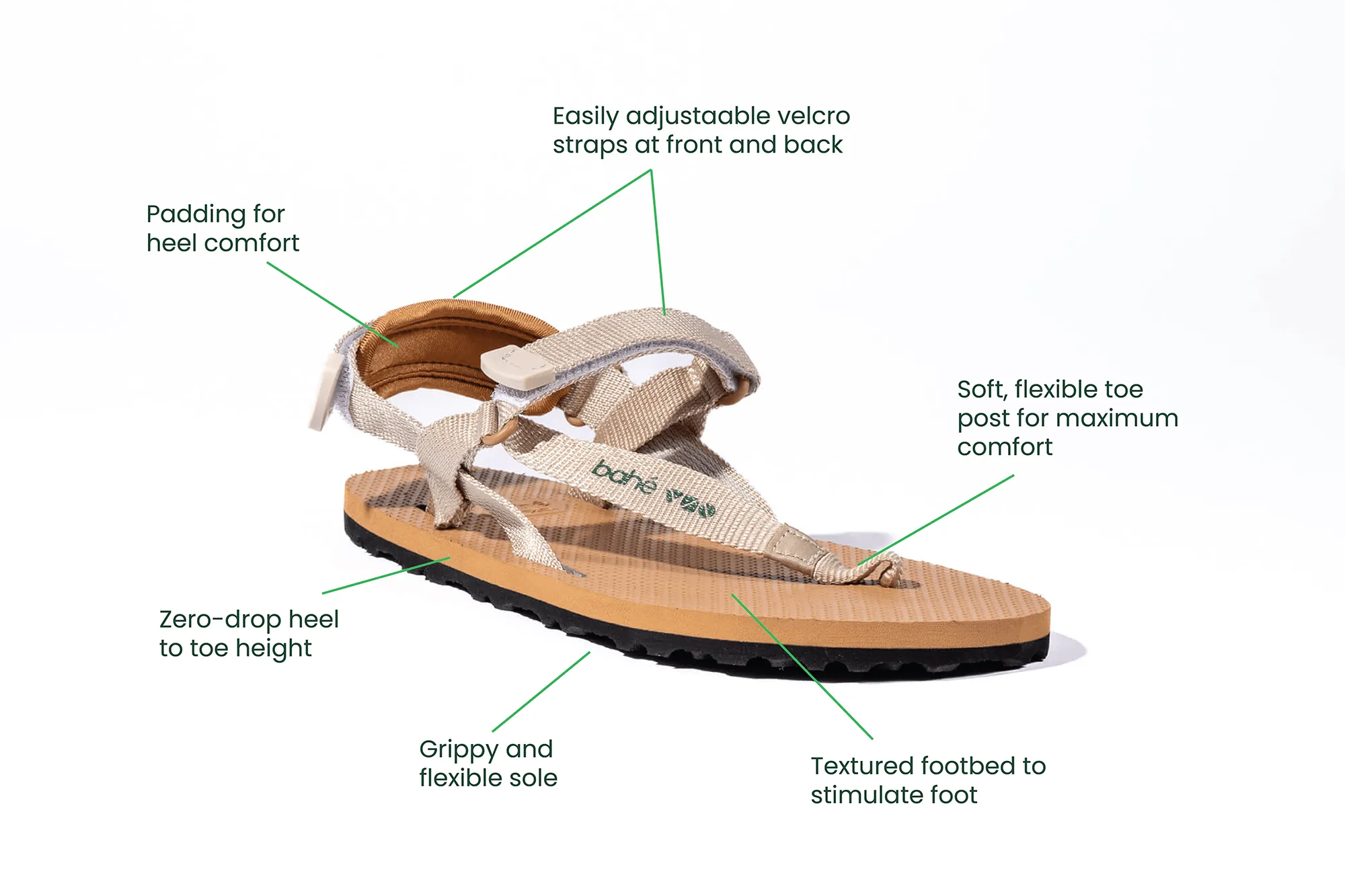 Sandales pieds nus d'ancrage Respire pour hommes | Pierre