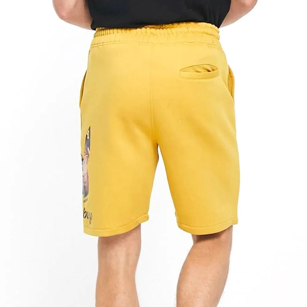 Short Homme avec Impression Photographique, Jaune
