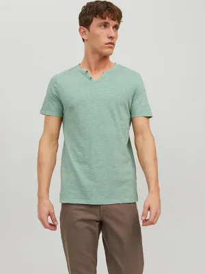 Haut Henley à encolure fendue pour homme, Vert