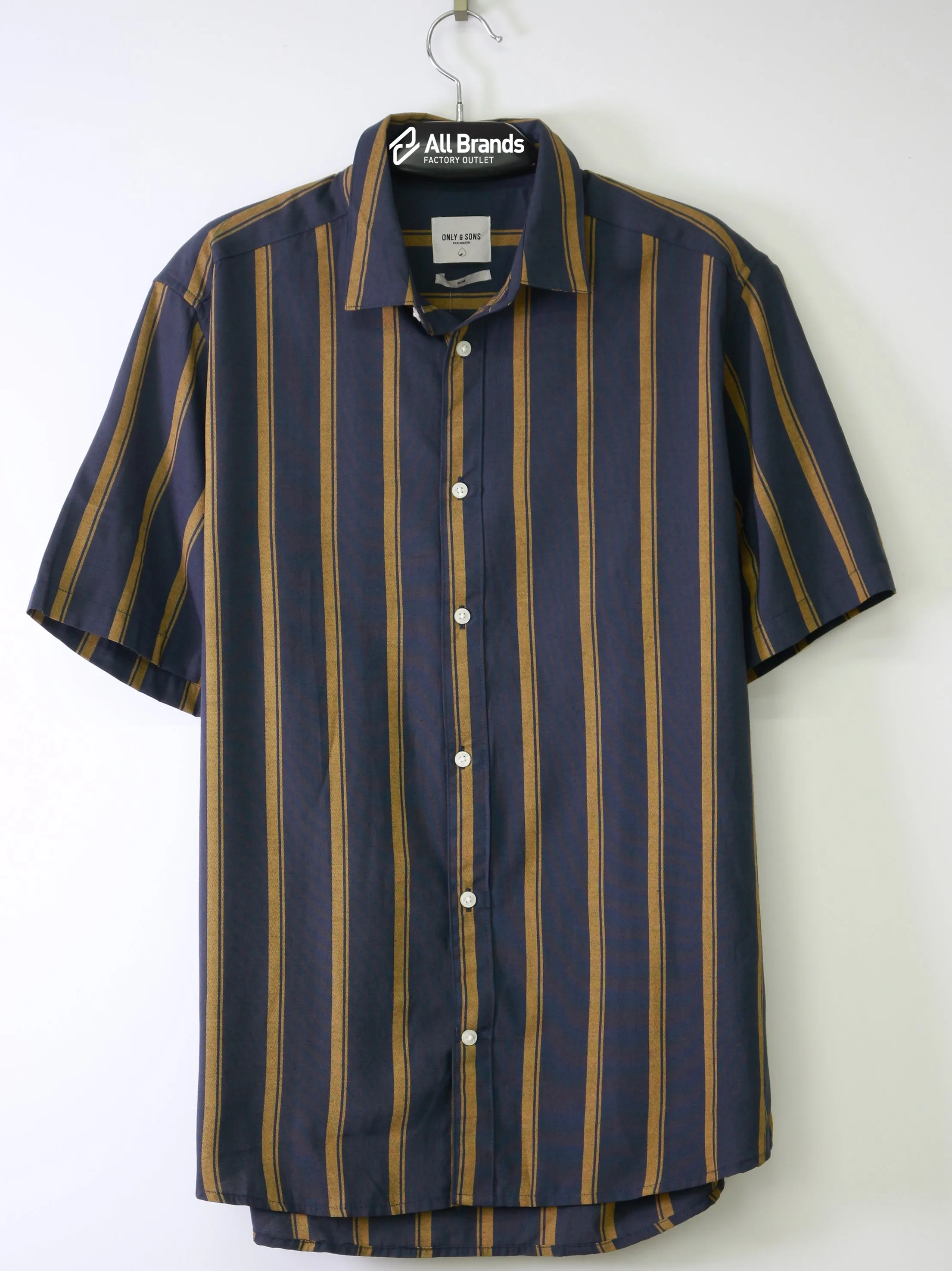 Chemise habillée rayée pour homme, Marine