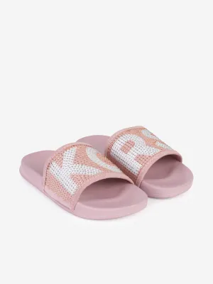 Michael Kors Slides à Logo Diamanté