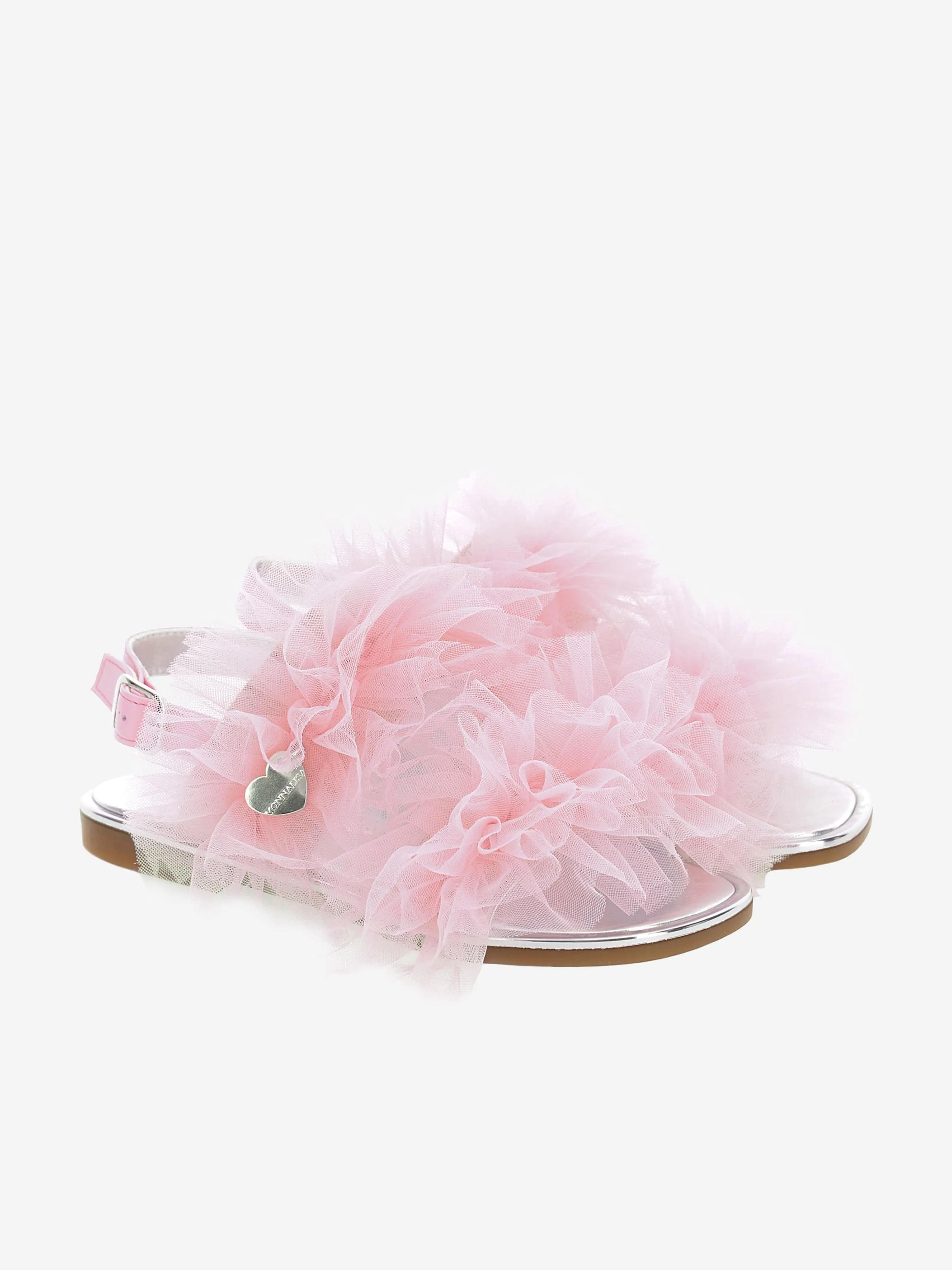 Sandales en tulle froncé Monnalisa pour filles en rose