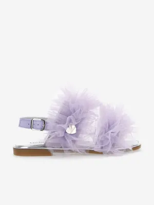 Sandales en tulle plissé pour filles Monnalisa en violet