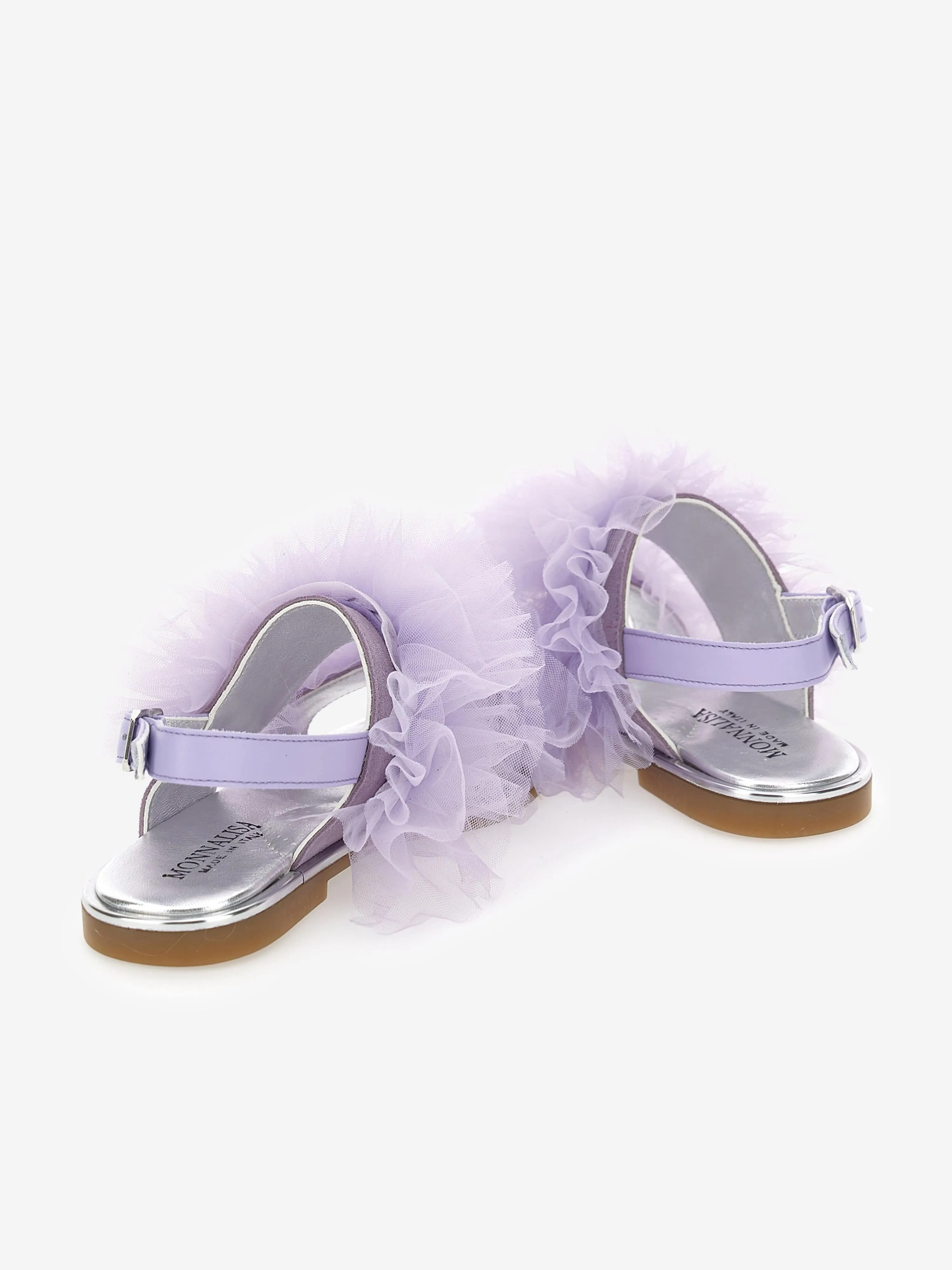 Sandales en tulle plissé pour filles Monnalisa en violet