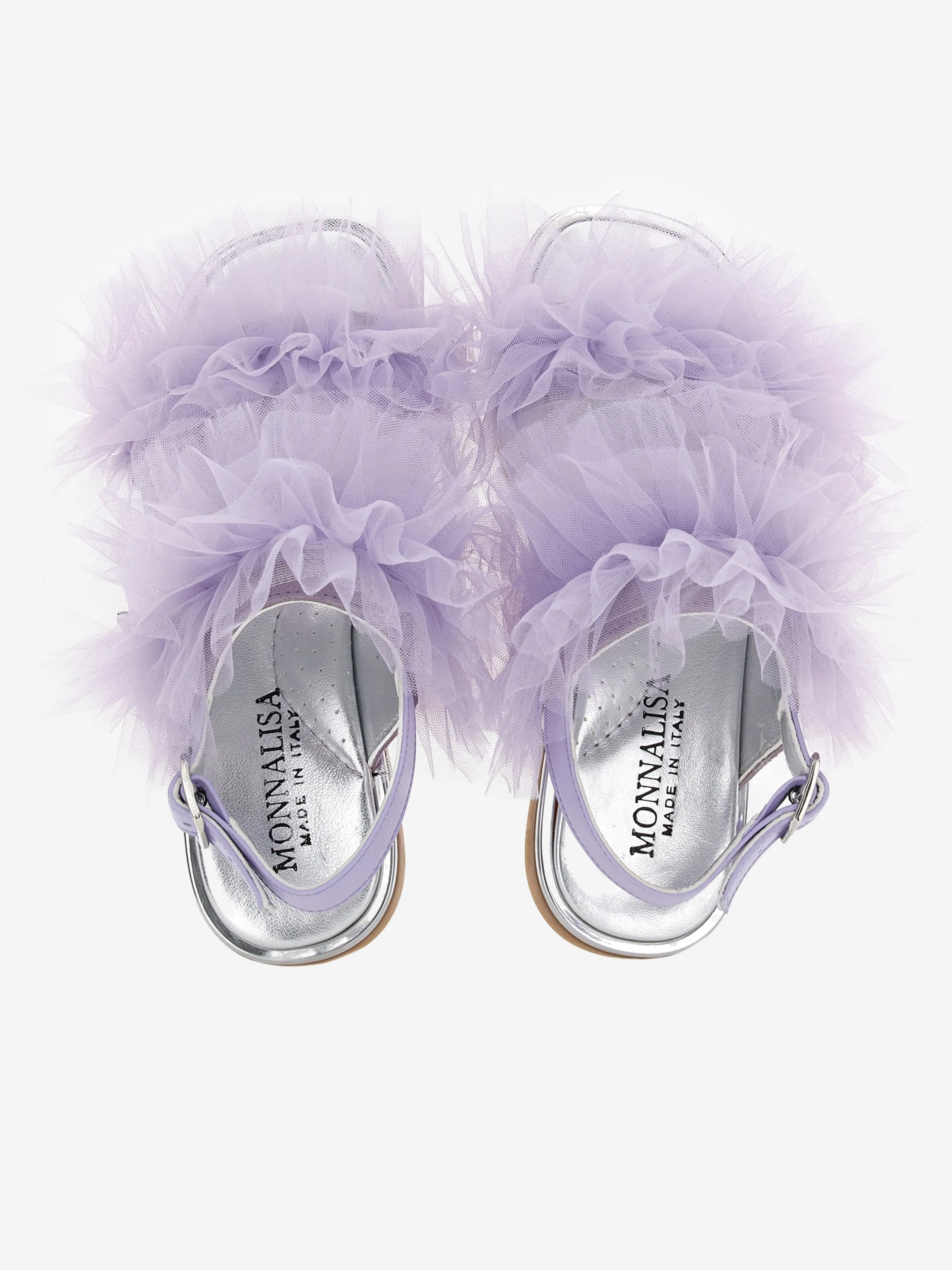 Sandales en tulle plissé pour filles Monnalisa en violet