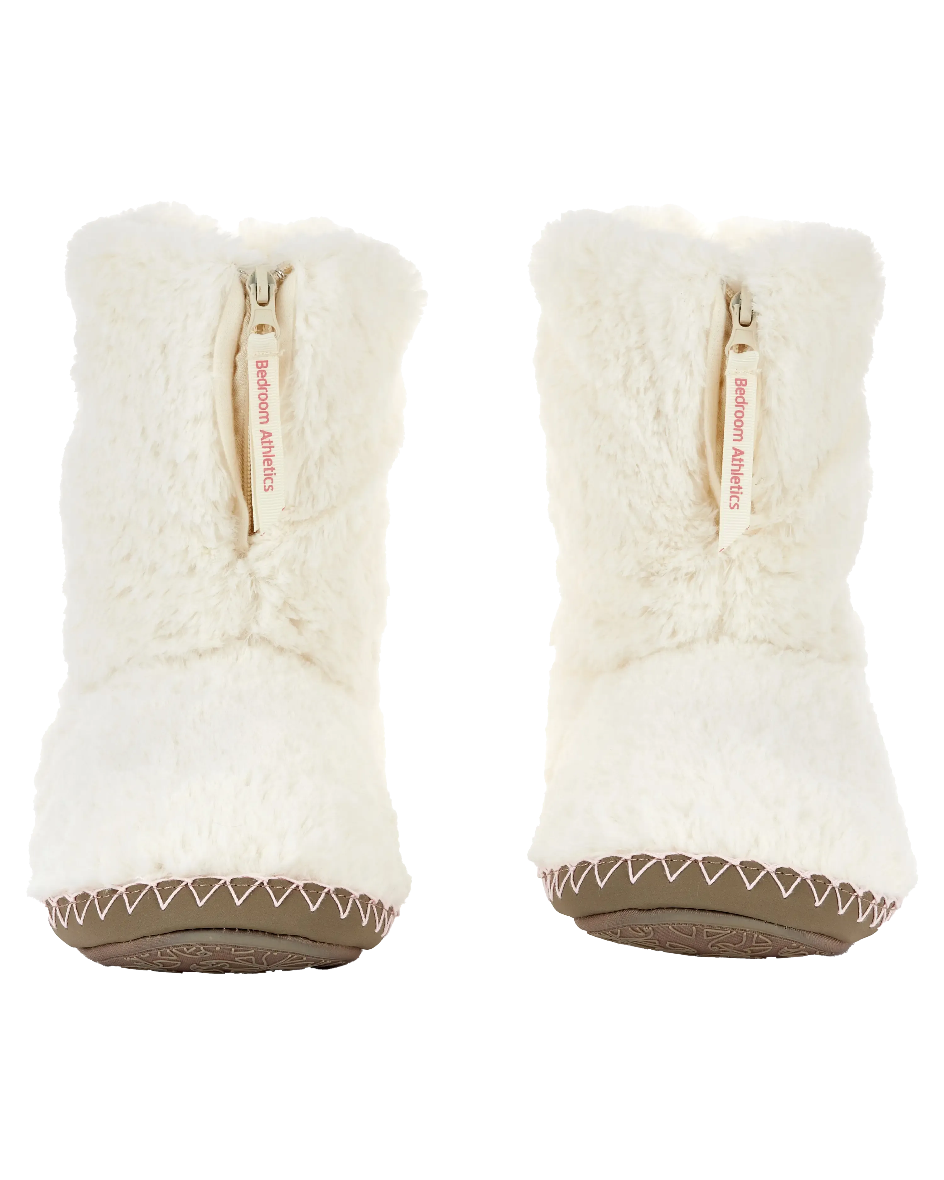 Bottes pantoufles en fausse fourrure Monroe en crème et moonrock