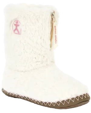 Bottes pantoufles en fausse fourrure Monroe en crème et moonrock