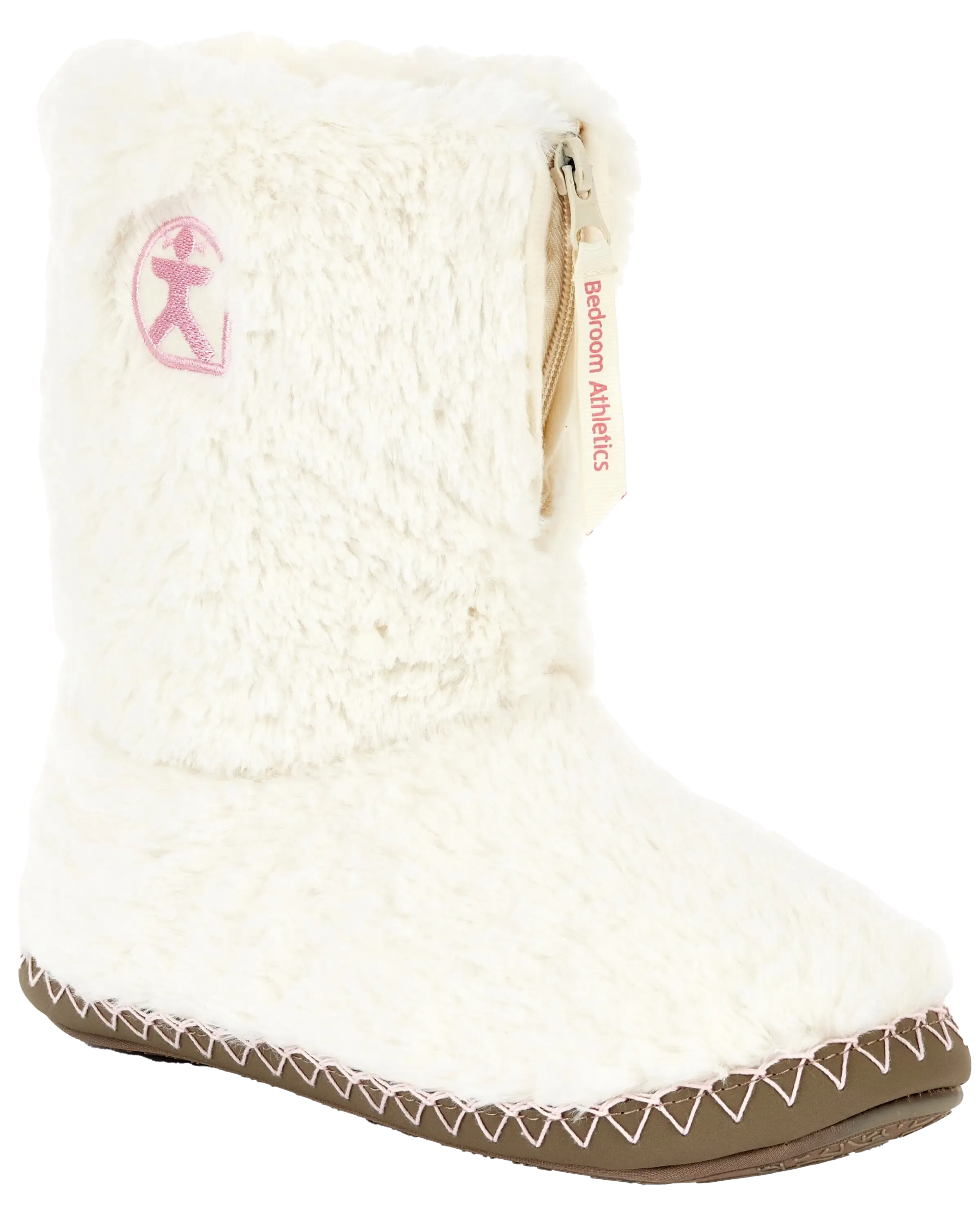 Bottes pantoufles en fausse fourrure Monroe en crème et moonrock