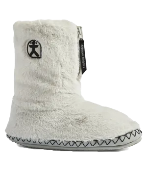 Chaussons Bottes en Fausse Fourrure Monroe en Gris Trace & Charbon