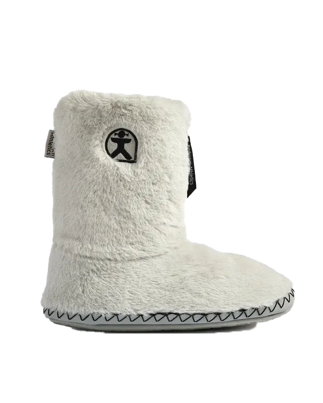 Chaussons Bottes en Fausse Fourrure Monroe en Gris Trace & Charbon
