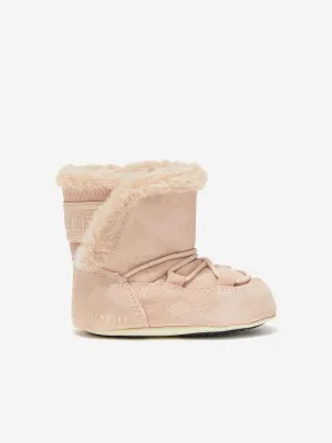 Bottes Moon Boot pour bébé fille en daim rose
