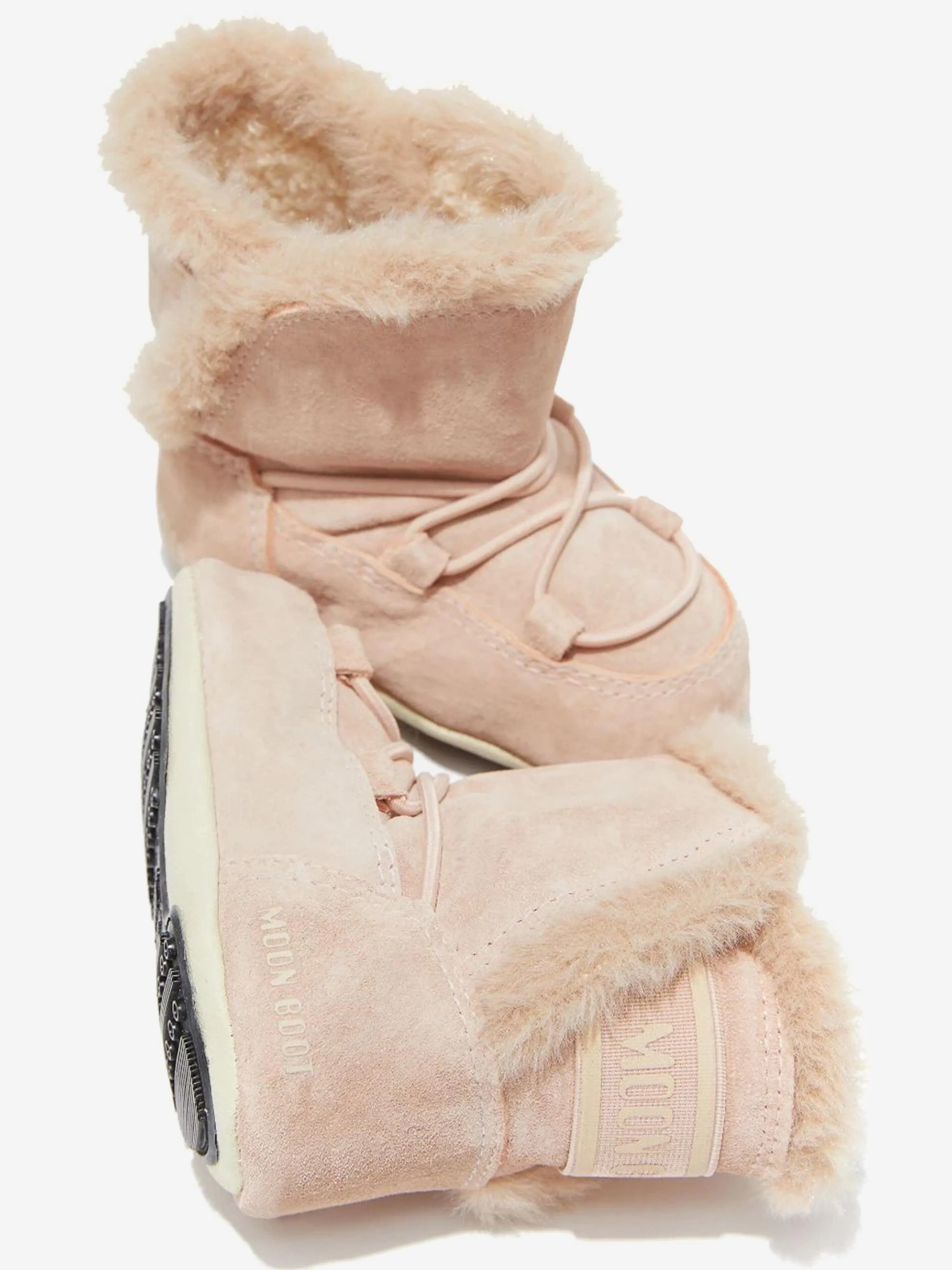 Bottes Moon Boot pour bébé fille en daim rose