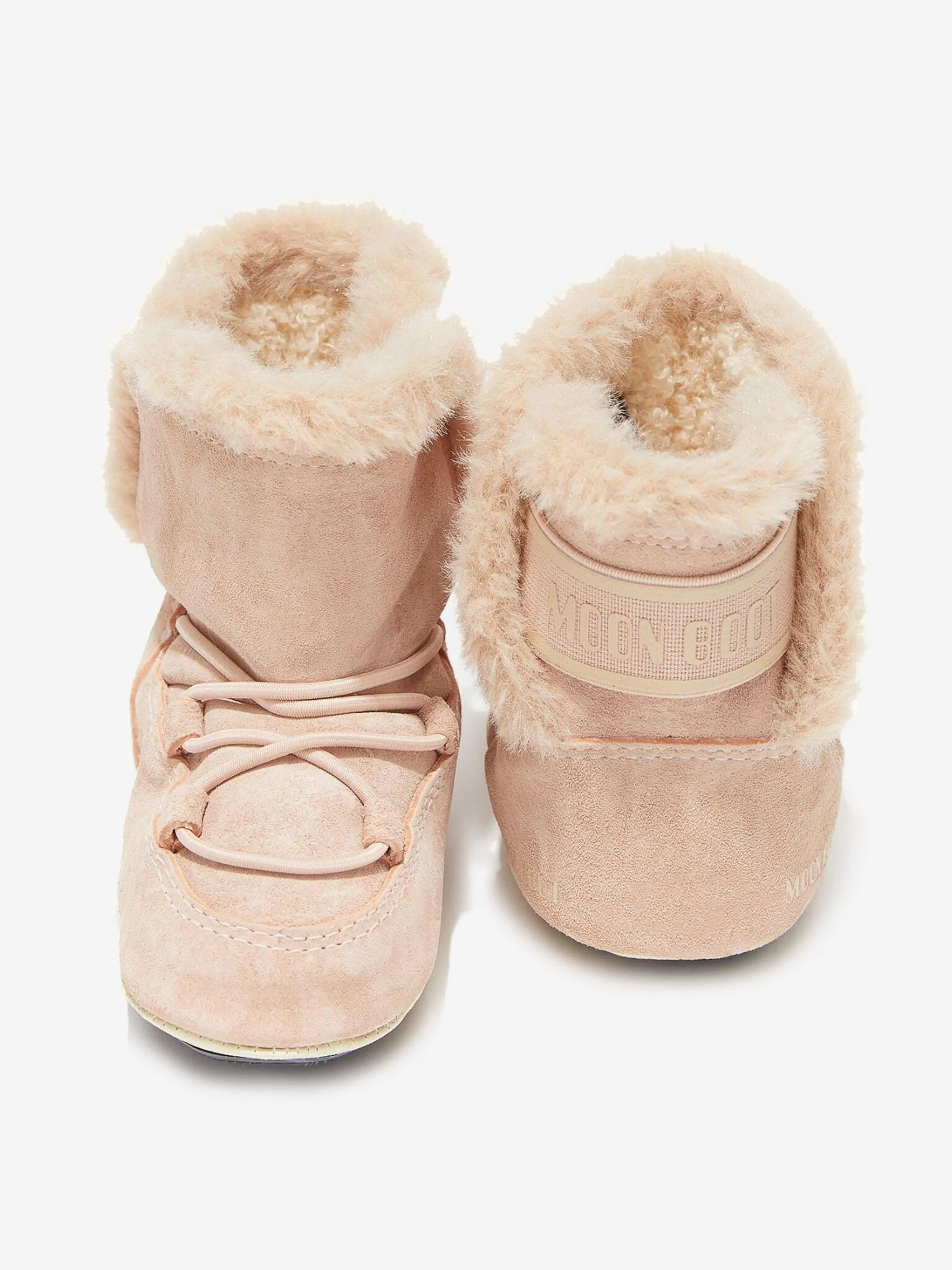 Bottes Moon Boot pour bébé fille en daim rose