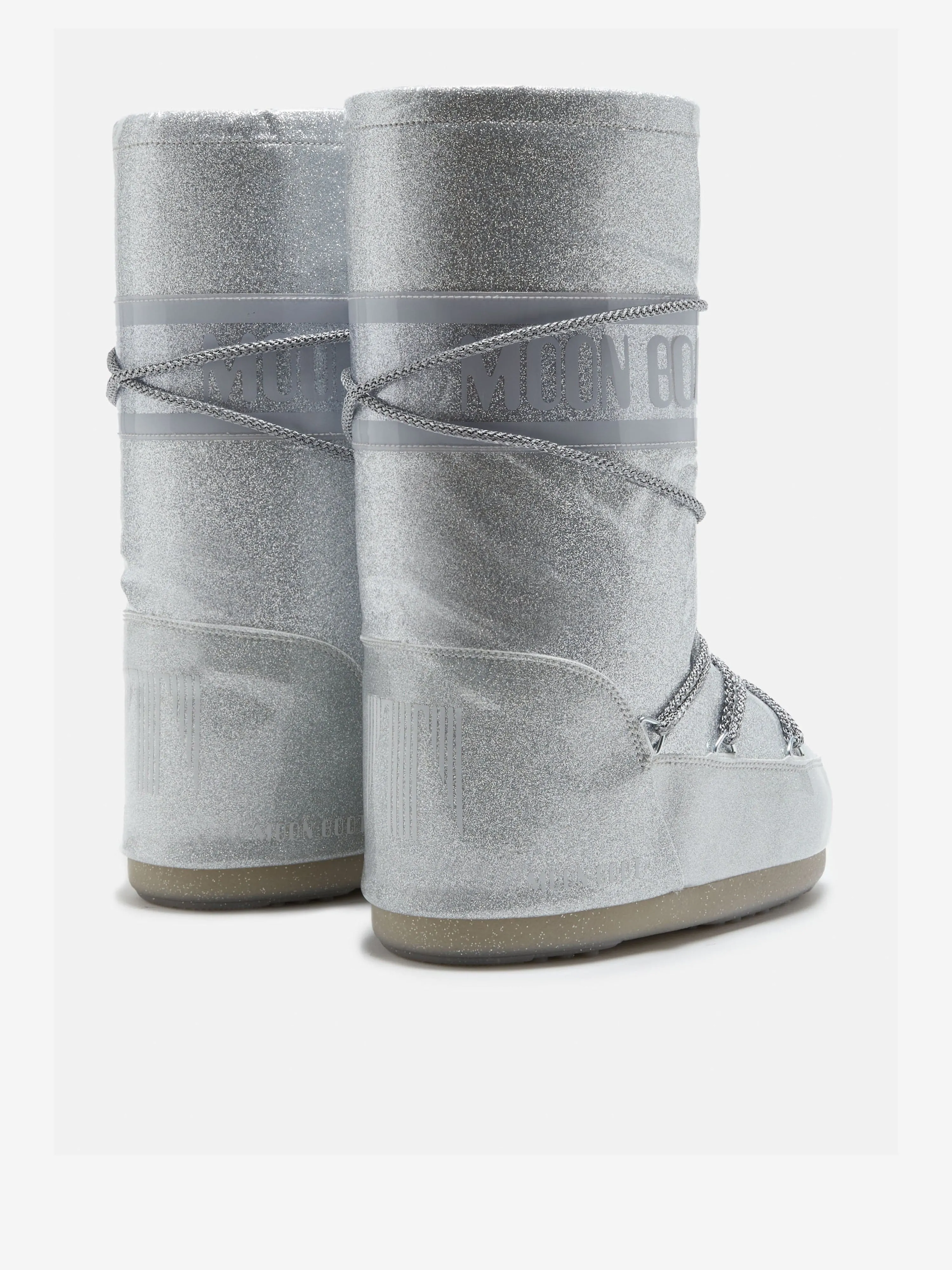 Bottes Moon Boot Kids Icon Pailletées en Argent