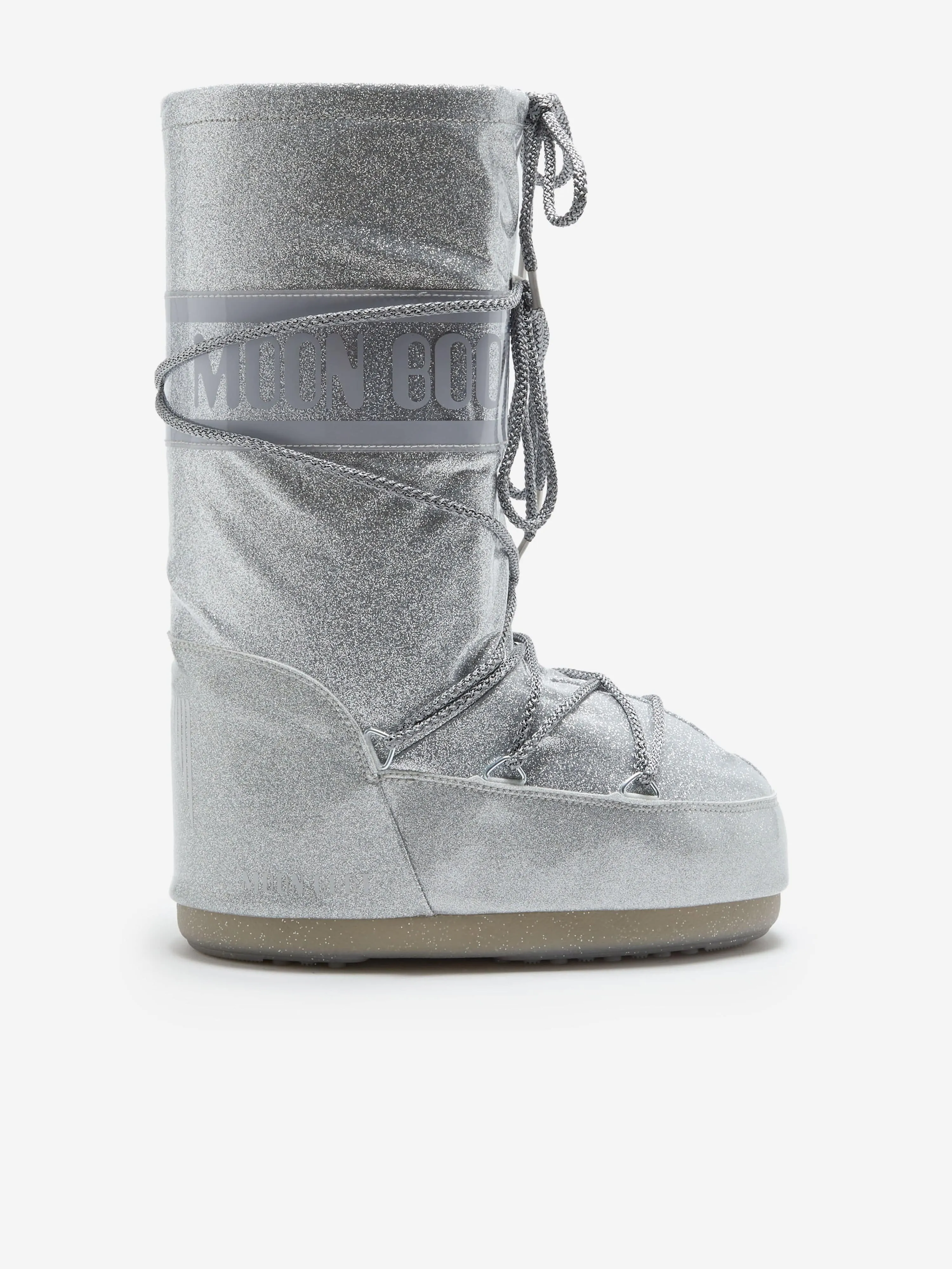 Bottes Moon Boot Kids Icon Pailletées en Argent