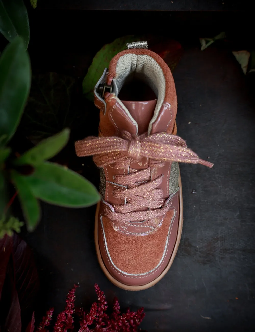 Lacets Mountain Sneaker - Rose Argile Patenté