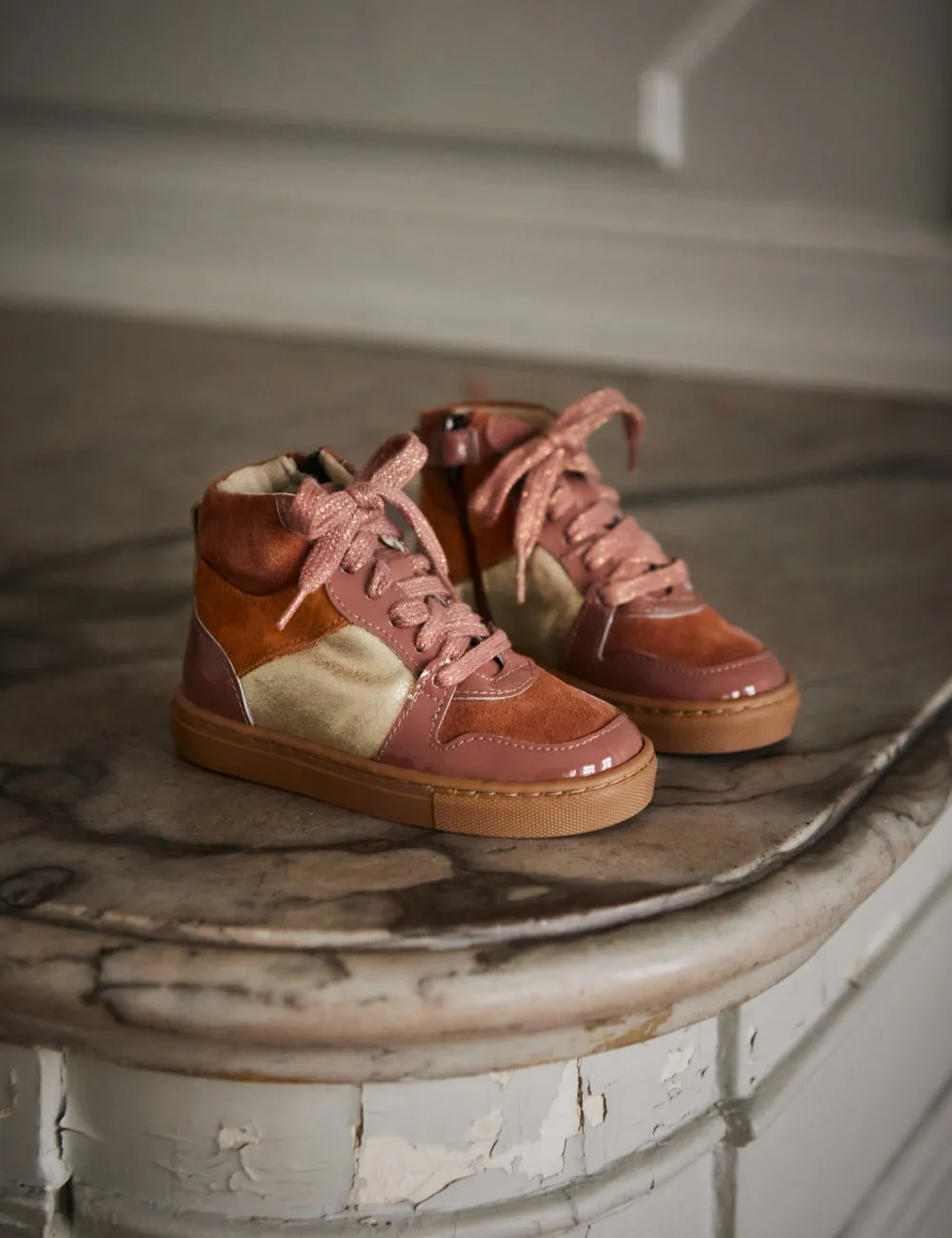 Lacets Mountain Sneaker - Rose Argile Patenté