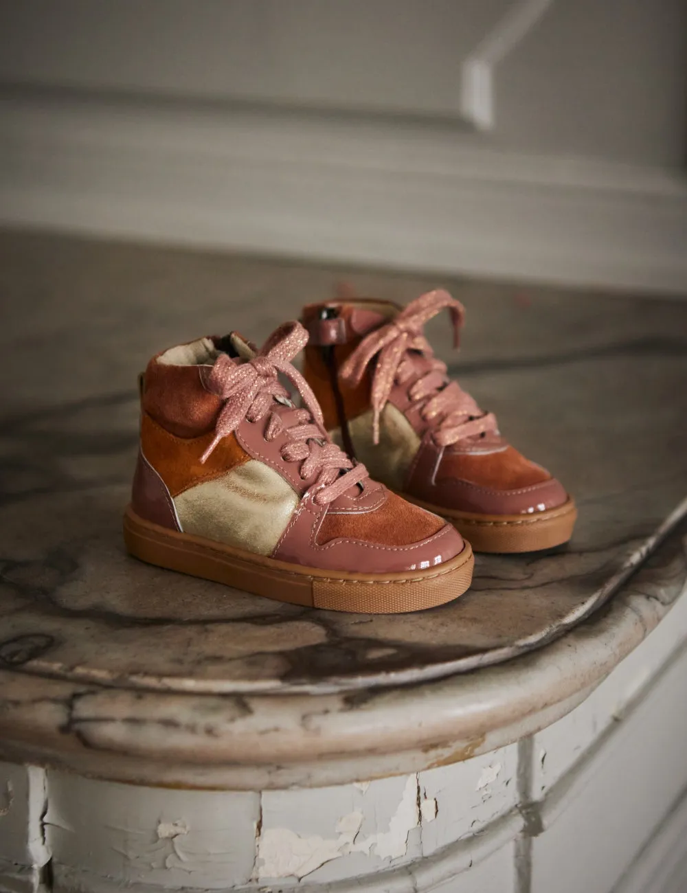 Lacets Mountain Sneaker - Rose Argile Patenté