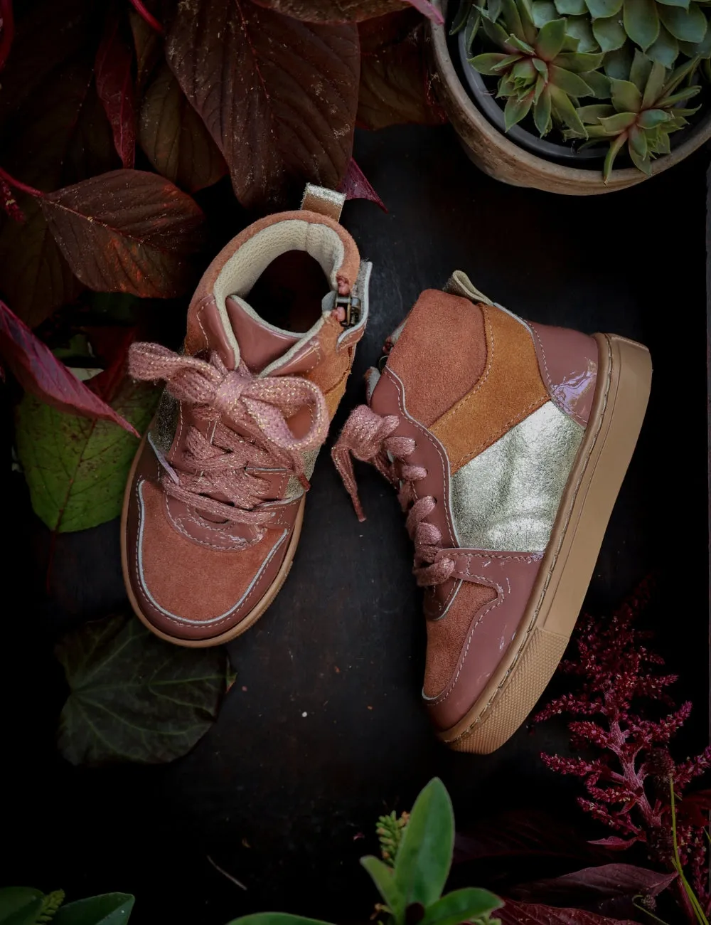 Lacets Mountain Sneaker - Rose Argile Patenté
