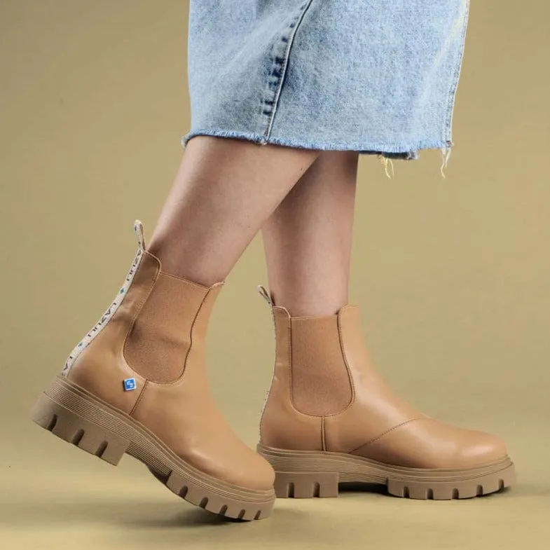 Mes Bottes Véganes en Cuir Dallas Chelsea | Camel