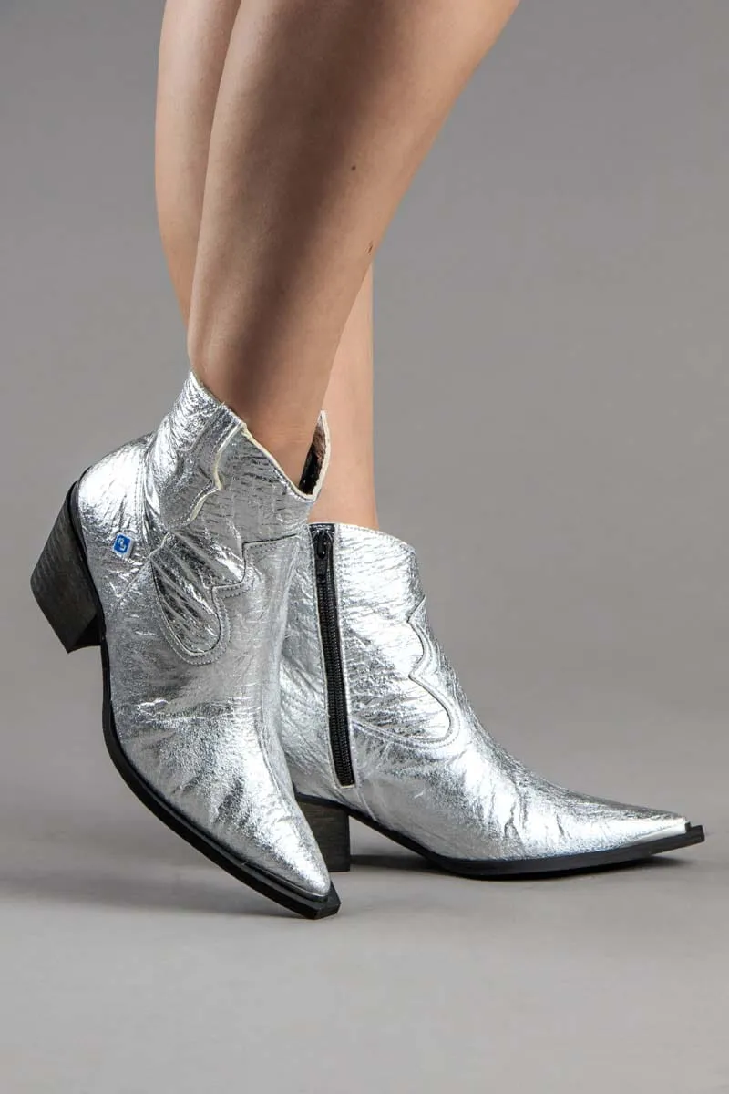 Mes Bottes Western en Cuir Végan Pinatex My Texa | Argenté