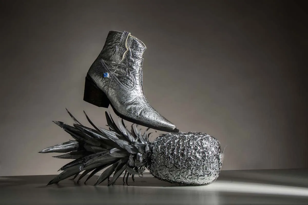 Mes Bottes Western en Cuir Végan Pinatex My Texa | Argenté