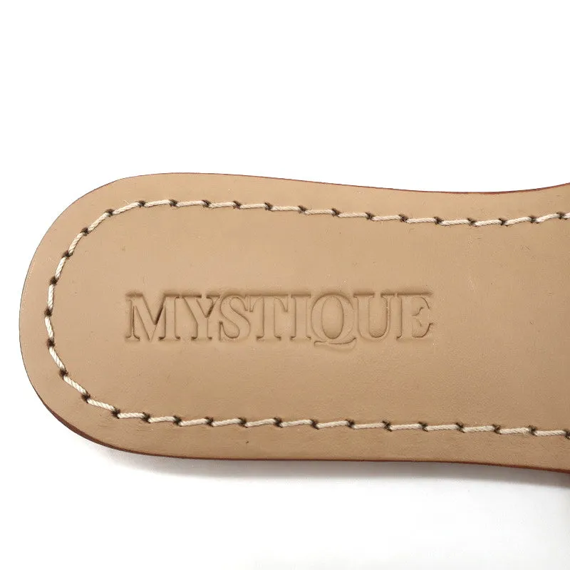 Sandales à glissière frangées ornées de coquillages Mystique en daim beige Taille 7 NEUVE