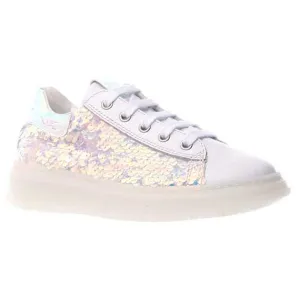 Naturino Porter Zip 07 Fille à Paillettes Blanc (Tailles 33-35)