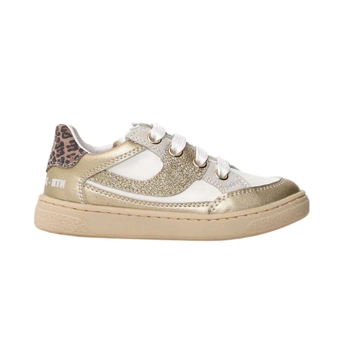 Baskets Picho Blanc/Or Naturino pour Fille (Tailles 29-32)