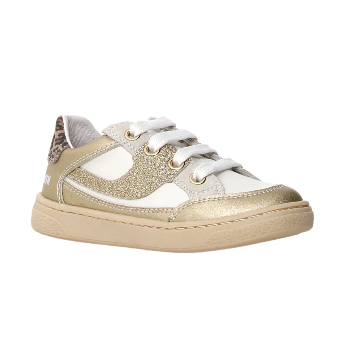 Baskets Picho Blanc/Or Naturino pour Fille (Tailles 29-32)