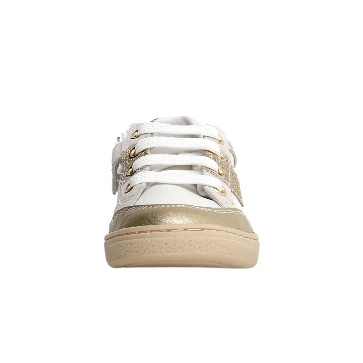 Baskets Picho Blanc/Or Naturino pour Fille (Tailles 29-32)