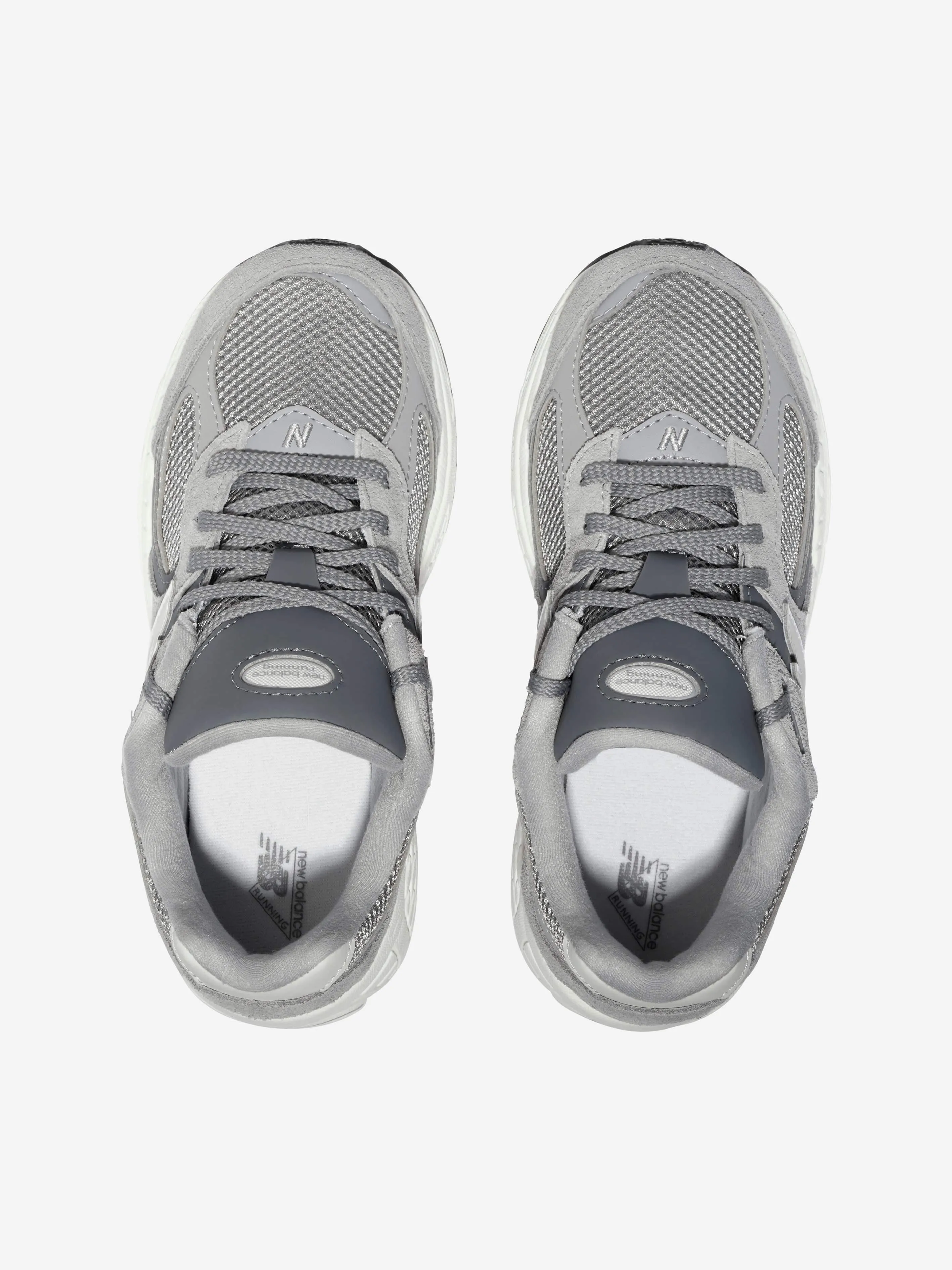 New Balance Enfants 2002 Chaussures de Sport à Lacets avec Logo en Gris