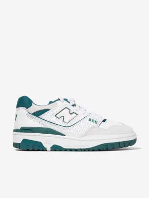 New Balance Kids 550 Baskets à logo en blanc