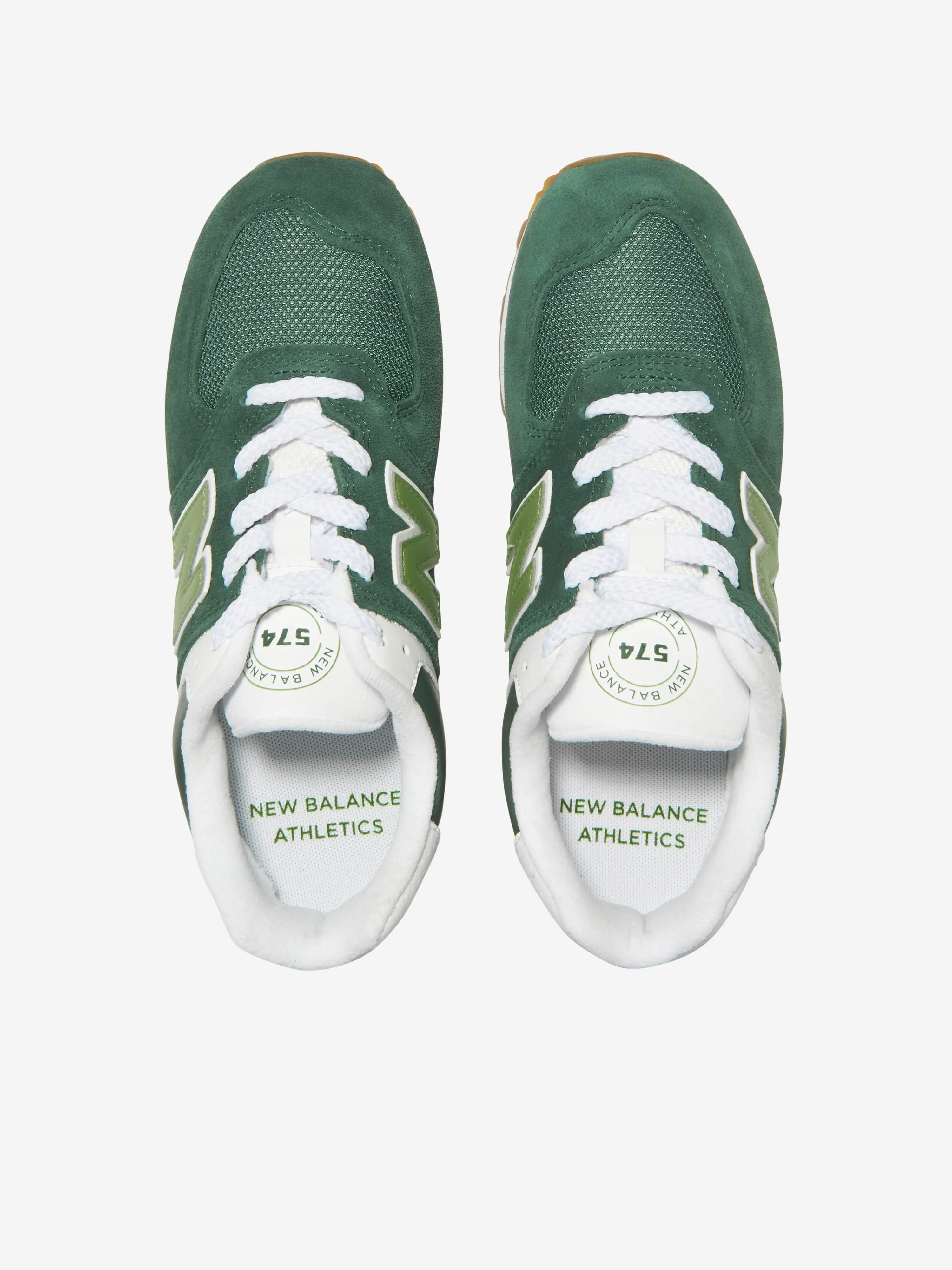 New Balance Enfants 574 Chaussures de Sport avec Logo en Vert