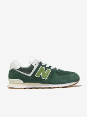 New Balance Enfants 574 Chaussures de Sport avec Logo en Vert