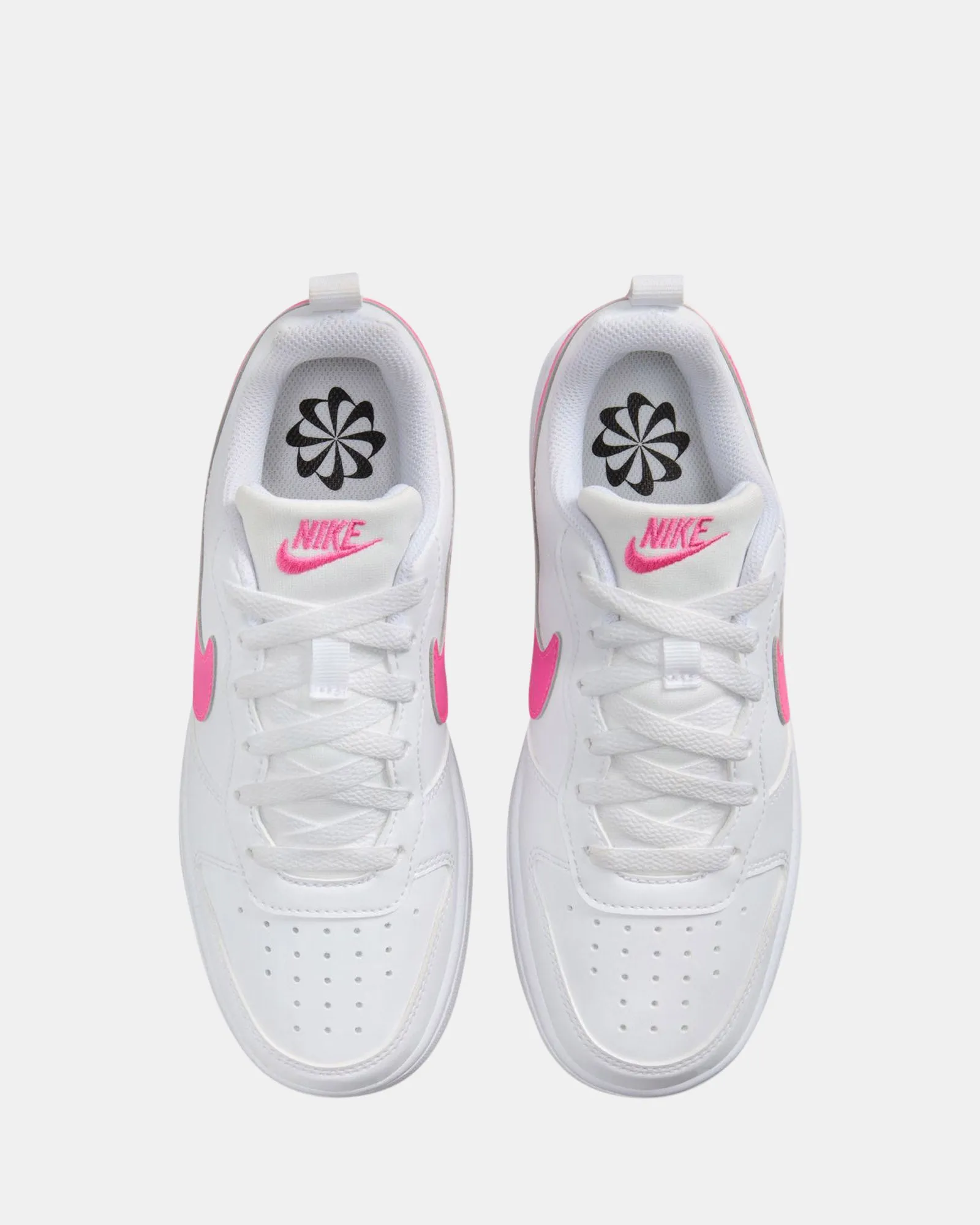 Chaussures Nike Kids Court Borough Low Rc Grade School Blanc/Rose Fuchsia Laser