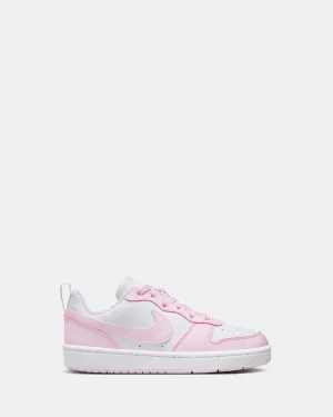 Chaussures Nike Kids Court Borough Low RC Grade School Blanc/Rose Mousse