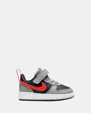 Chaussures Nike pour Enfants Court Borough Low Recraft Bébé Gris Fumée/Cramoisi/Noir Obsidienne