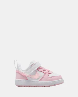 Chaussures Nike pour enfants Court Borough Low Recraft bébé blanc/rose mousse