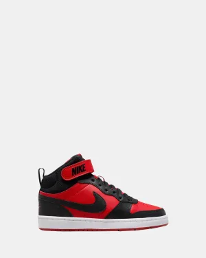 Chaussures Nike Kids Court Borough Mid 2 Grade School Rouge Univ/Noir/Blanc