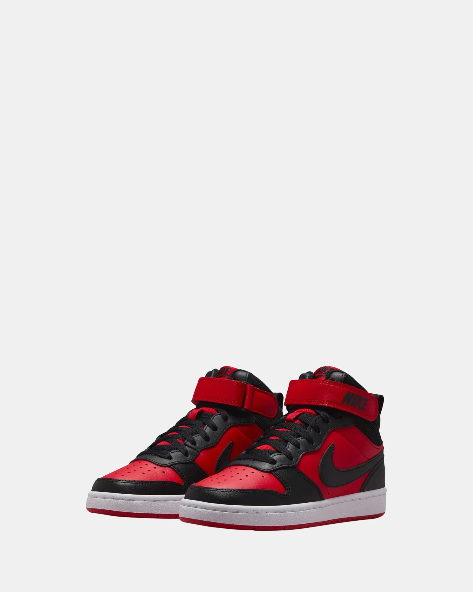 Chaussures Nike Kids Court Borough Mid 2 Grade School Rouge Univ/Noir/Blanc