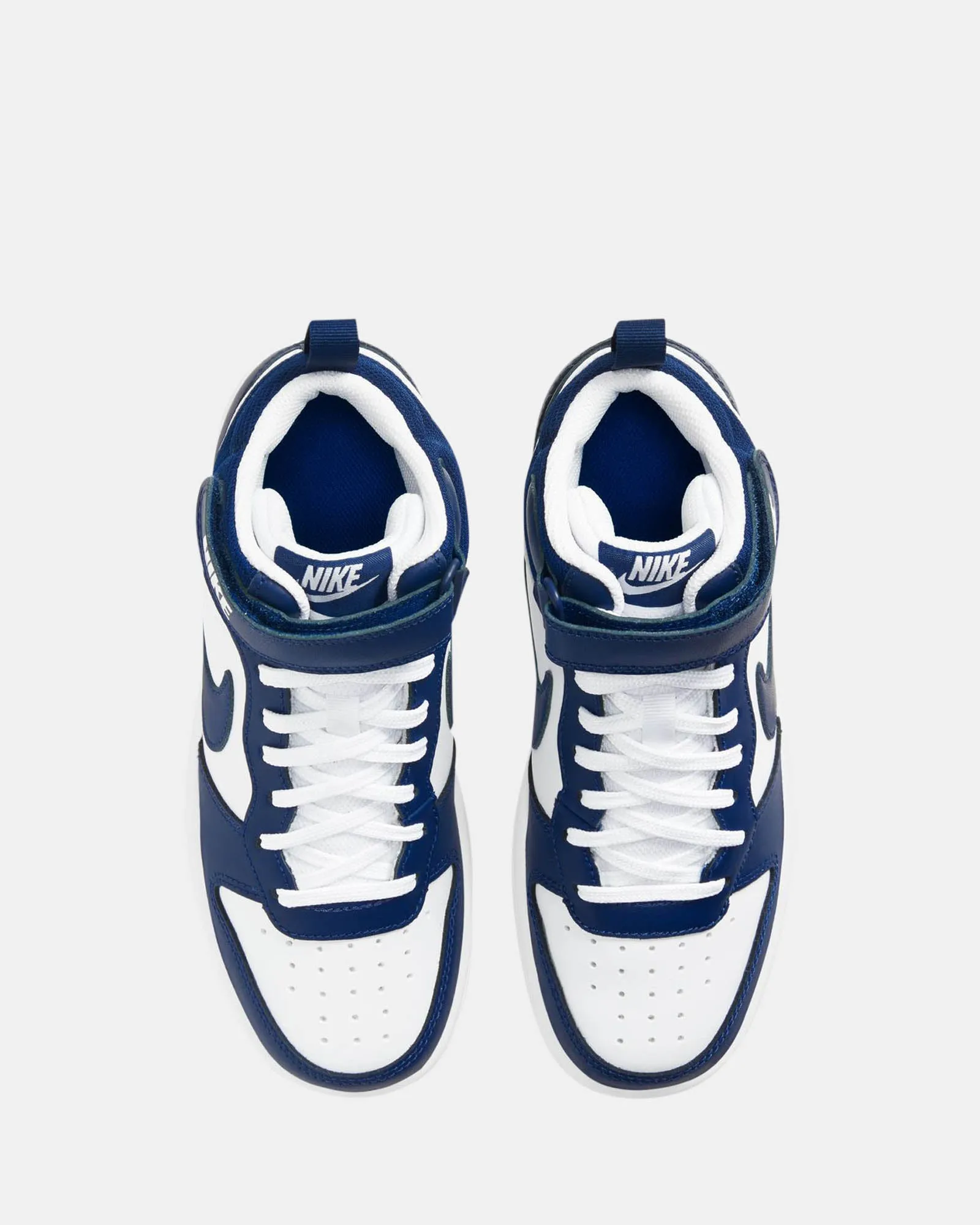 Chaussures Nike Kids Court Borough Mid 2 Grade School Blanc/Bleu Void/Signal Blue