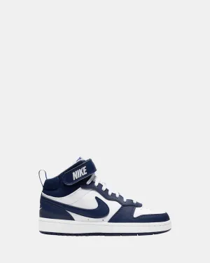 Chaussures Nike Kids Court Borough Mid 2 Grade School Blanc/Bleu Void/Signal Blue