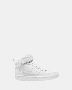 Chaussures Nike Kids Court Borough Mid 2 Grade School Blanc/Blanc